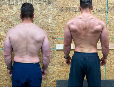 images of strong man before and after online nutrition coaching