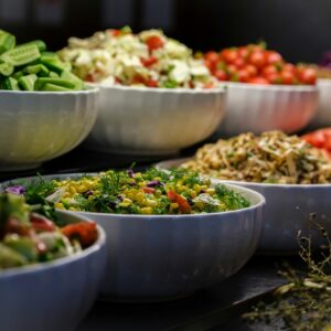 healthy food in bowls