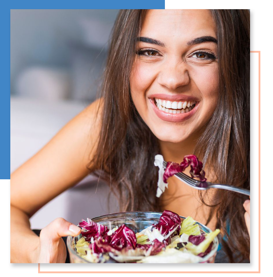 img of a woman eating